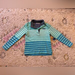 LL Bean women’s 1/4 button striped pullover size small